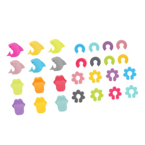 ABOOFAN 28pcs Silicone Wine Glass Markers Drink Identifiers for Parties Bars and Events Fun and Festive Charms for Recognition for Weddings and Gatherings