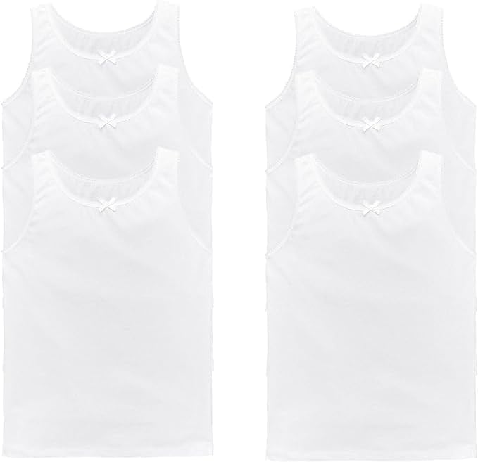 Gilets filles sans manches anti-irritation en pur coton blanc pour l'école