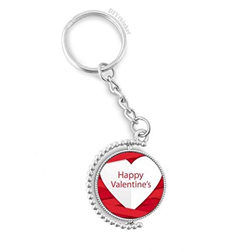 Llavero de San Valentín DIYthinker el regalo ideal con raya giratoria roja y anillo Pilgrim