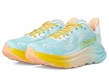HOKA Clifton 10 Women's Running Shoes, Blue Spark White, 38 2/3 EU