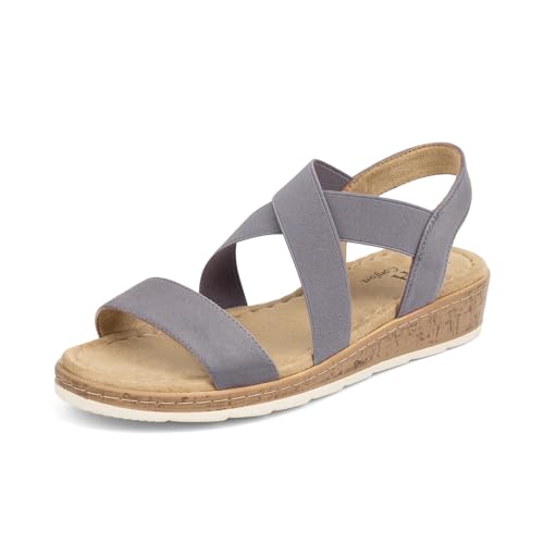 Image of VJH confort Women's Flat Sandals, Comfort Slip-on Elastic Ankle Strap Slingback Light Weight Casual Walking Sandals
