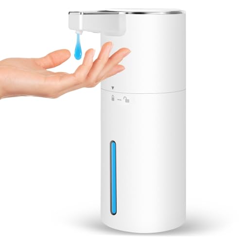 Seifenspender Automatisch Elektrischer 4-Stufen Verstellbar Wandmontage Sensor mit Sensor 400ml No Touch Seifenspender FüR Bad,KüChe,Büro Weiß 1