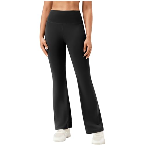 Women's Bootcut Yoga Pants Casual Workout Flare Leggings High Waist Wide Leg Lounge Pant Tummy Control Basic Trouser(Black,XX-Large)