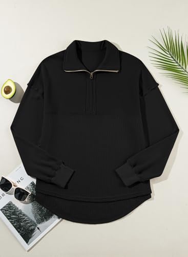 Image of SHEWIN Women Fall Sweatshirt Casual Half Zip Pullover Fall Top 2026 Clothes