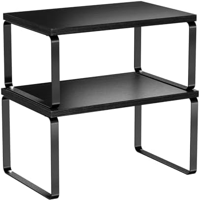 Simple Trending Cabinet Organizer Shelf, Set of 2 Stackable Kitch...