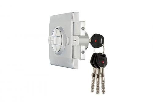 Gerda G1000 High Security Lock - Rim Cylinder, European Grade-7 Door Lockset For Commercial, Industrial, Business, Store - Thumb Turn Sliding Bolts - 3D Key, Over 4 Billion Combinations - Satin Chrome #TOP2