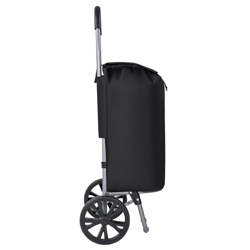 Carro de Compra Plegable 2 Ruedas Grandes | Carrito de la Compra Ligero con Bolsa Impermeable y Desmontable | Carga hasta 25kg | Capacidad 35 litros | Multiusos Estructura de Acero Robusta