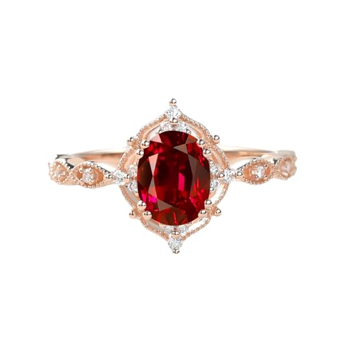 YDD 1.5ct Oval Shaped Gemstone Rings Art Deco Gemstone and Moissanite Engagement Ring 10K 14K 18K White/Yellow/Rose Gold Gemstone Engagement Ring for Women Vintage Wedding Anniversary Ring3