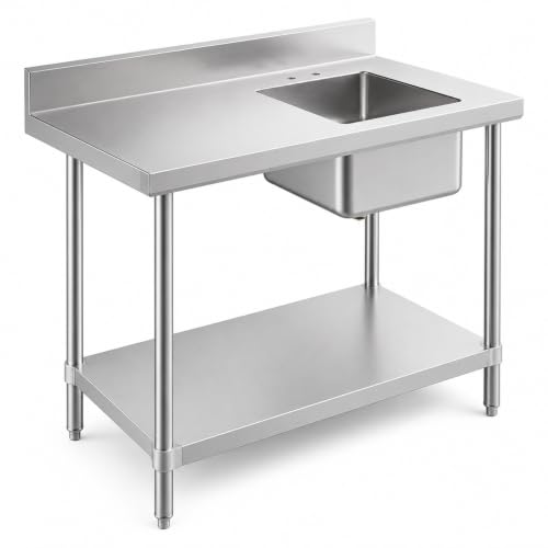 30" x 48" Stainless Steel Work Table with Sink