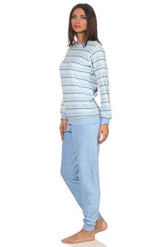 RELAX by Normann Eleganter Damen Frottee Pyjama Langarm mit Bündchen in...