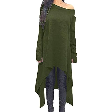 ZANZEA Women's Casual Asymmetric Jumper Dress Cover