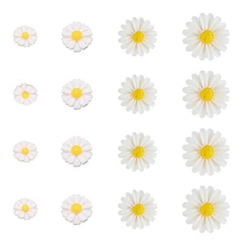AHANDMAKER 100 pz Flatback Resin Daisy, 4 Stili