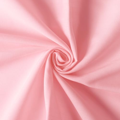 HHZZMIAO Cotton Polyester Broadcloth Fabric 57 Wide by The Yard Soft Lightweight & Breathable Material for Sewing Lining Curtains Bedding & DIY Projects (Pink 1 Yard)