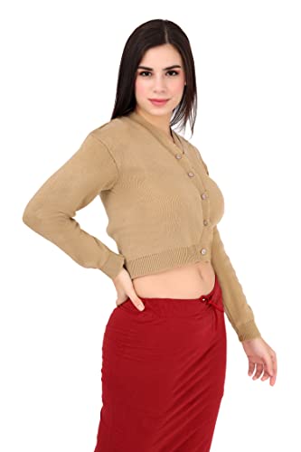 Image of Women Winter Wear V-Neck Full Sleeves Regular Fit Woollen Blouse