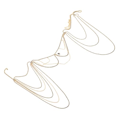 Chaîne d'épaule multicouche en cristaux dorés et collier de clavicule pour mariage