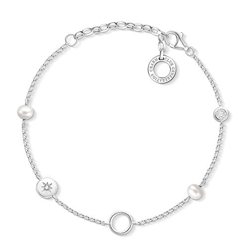 Thomas Sabo Damen-Charm-Armband Perlen 925er Sterlingsilber...