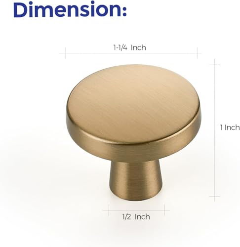 Image of Ravinte 15 Pack Single Hole Round Cabinet Knobs Champagne Bronze Drawer Knobs Kitchen Cabinet Hardware Pulls