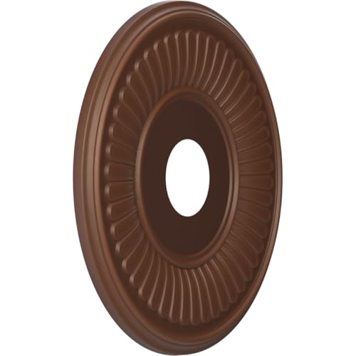 Image of Ekena Millwork CMP16BEDRU Berkshire Thermoformed PVC Ceiling Medallion (Fits Canopies up to 7 inch), 16 inchOD x 3 1 /2 inchID x 1 inchP, Universal Aged Metallic Rust