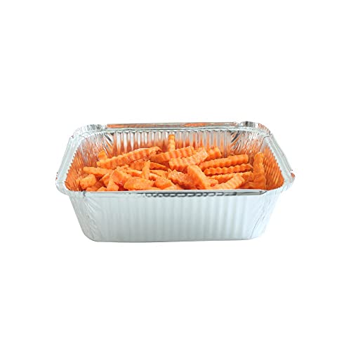 Party Bargains 5 Lb. Aluminum Foil Pans With Board Lids - [50 Count] 9 X 7 Inch Oblong Pan Food Container - Hot And Cold Use #TOP3