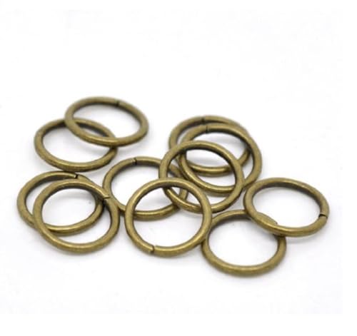 100pcs 10mm Open Jump Ring O Ring Connector (Strong Wire 1mm/18 Gauge) Tarnish Resistant Antique Bronze for DIY Craft Jewelry Making CF85-10