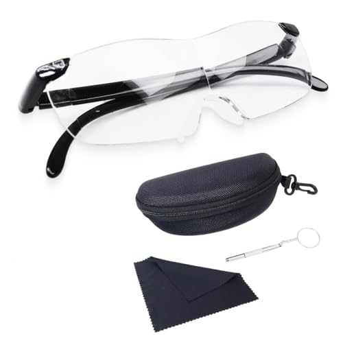 300% Hands-Free Magnifying Glasses for Reading, Crafts, Jewelry, and Hobbies, Comfortable Lightweight Eyeglasses with Silicone Nose Pad, Ideal for Close Work and Small Print, Non-Lighted Magnifier