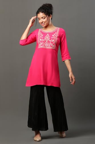 Image of Aurelia Embroidered Short Kurti for Women
