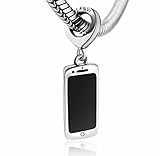 Bolenvi Cellphone Smartphone Phone Addict 925 erling Silver Pendant Charm Bead For Pandora & Similar Charm Bracelets or Necklaces