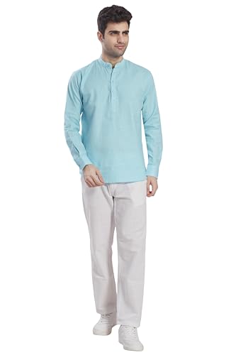 Image of DIVISIVE Men's Slim Fit Full Sleeves Cotton Short Kurta