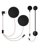 HYCOMM Motorcycle Headset Audio Set H2 & H4, with 40mm USB-C Speakers, Boom & Button...