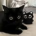 Fuerxy Black Cat Bag Charm, Black Plush Gifts for Handbags Backpacks Purse Keychain Accessories Charm Cat Lover Gifts
