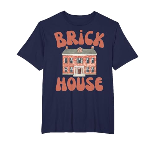 Brick House Retro 70's Vintage Style Costume Themed Funny T-Shirt, Men's Big and Tall, Navy Blue, 6X Tall