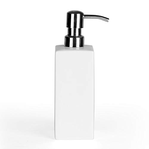 White Ceramic Soap Dispenser For Bathroom Kitchen Countertop - Lotion & Liquid Dispenser Soap Bottle (Ceramic) #TOP10