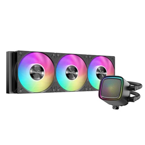 Dissip. Liquido SAMA L50 360mm ARGB, Specchio Infinito, Intel/AMD, Nero | Dissipatore a Liquido per CPU Silenzioso ad Alto Flusso, 3 Ventole PWM da 120mm