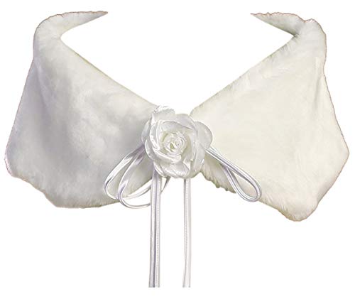 Dreamer P Little Girls Soft Furry Elegant Fur Shawl Shoulder Wrap Flower Special