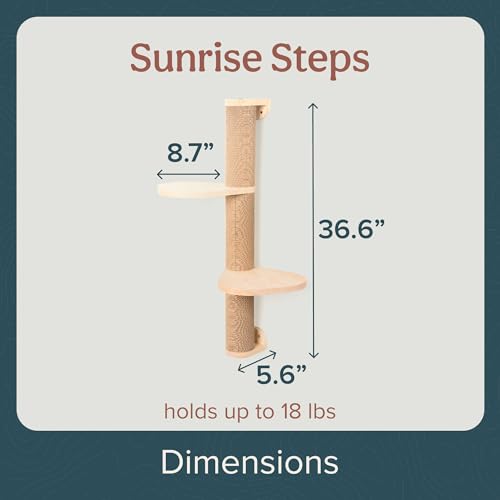 Image of Cat Climbing Wall System - Modern Floating Shelves & Perches for Cats - Sunrise Steps | Ascentials by FurHaven