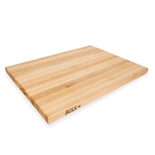Boos Block Pro Chef Series - Butchers Block Chopping Board - Thick Cutting Board - North American Hard Maple Wood Extra Large Chopping Board - 24 x 18 x 1.5 Inches