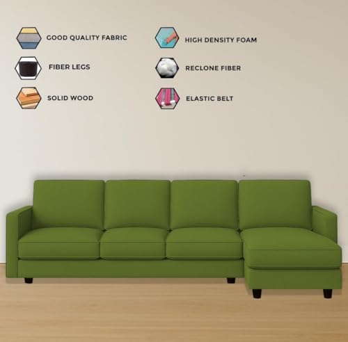 Image of The MM Furniture store Premium Fabric Sofa - Olive (6 Seater - RHS)