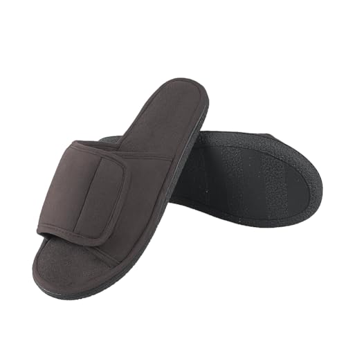 ITODA Adjustable Open Toe Diabetic Slippers for Swollen Feet Extra Wide Swollen Foot Shoes Men's Sandals Edema Arthritis Elderly Swelling Neuropathy Lymphedema Surgery Recovery Footwear3