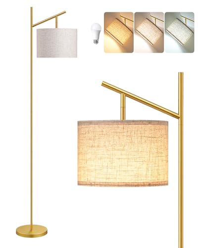 Image of EDISHINE 64.7 inch Gold Modern Floor Lamps for Living Room, Arc Standing Lamp
