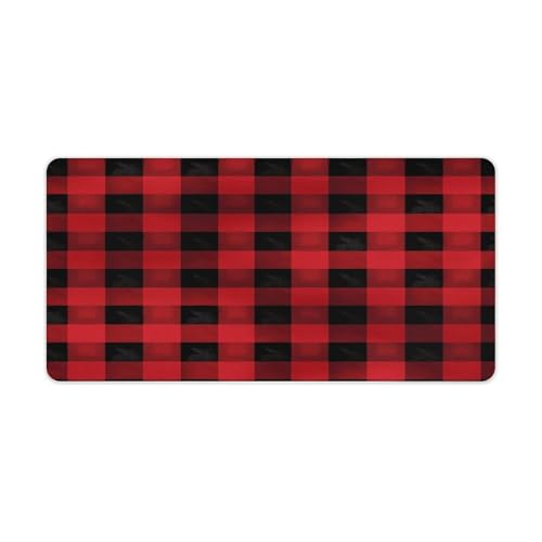 Mouse pad de escritorio grande con patrón burdeos y negro 60x30 cm miniatura 1