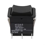 Industrial Rocker Switch, On-Off-On 6-Pin Momentary Switch for Heavy-Duty Commercial & Residential Use, 125/250V 20A Electrical Switch