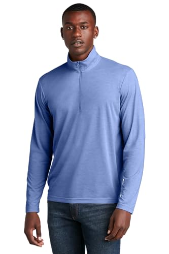 SPORT-TEK PosiCharge Tri-Blend Wicking 1/4-Zip Pullover ST407, True Royal Heather, XX-Large