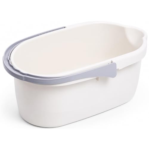 Image of Haundry 4.5 Gallon Cleaning Bucket, Good Grips Household Mop Bucket for Cleaning Supplies, Cleaning Caddy Organizer Basket with Handle, 17.1L, White