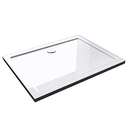 Bodengleiche Duschwanne 90x140x4 Cm Aus Mineralguss – Rechteckig, Weiß, Mit Gefälle & Verstärkter Rückseite