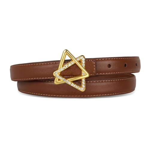 Image of Aurolran Women's Leather Belt with Buckle - Ideal for Dresses, Jeans, and Coats