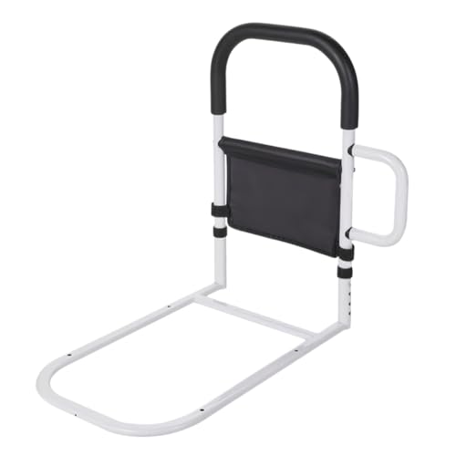 ALINUOYQ Bed Assist Rails Adjustable Bed Rails with Storage Pocket for Elderly Adults Fall Prevention Hand Guard Grab Bar Beds Cane with Handle Fit King Queen Full Twin Beds