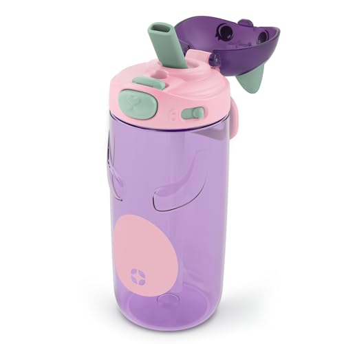 Ello 206-1620-201 Ellies 16Oz Plastic Kids Water Bottle With Straw And Built-In Carrying Handle And Leak-Proof Locking Lid thumb #8