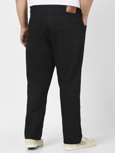 Image of Urbano Plus Men's Straight Fit Mid Rise Washed Jeans Stretchable