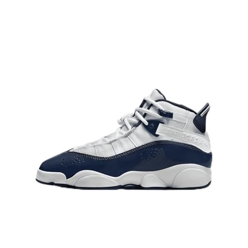 Jordan 6 Rings Big Kids' Shoes (323419-124, White/Neutral Grey/Midnight Navy)