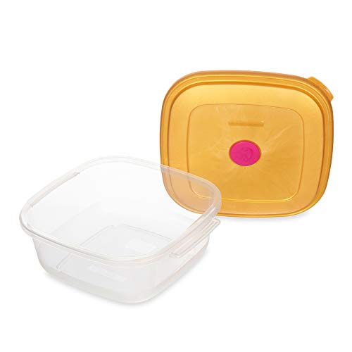 Conjunto Com 3 Potes Plásticos Com Tampa Reversível Sanremo Tampa Rosa, Azuç E Branca Com Fundo Cris